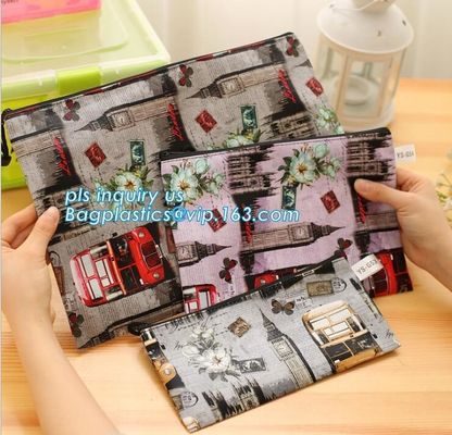 A4 Bag Fabric File Folder For Documents Stationery Document File Folder Bag, School Office Storage File Pouch Holder Zip