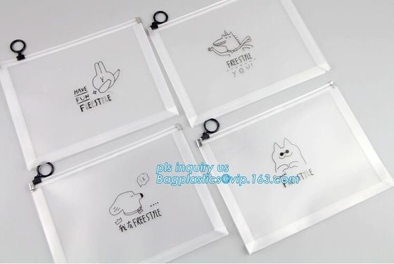 zipper slider bags for pencils pens, Pen slider bag/Stationery packing bag/Plastic slider bag, stationery slider bag wit