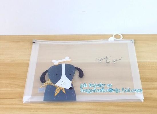 zipper slider bags for pencils pens, Pen slider bag/Stationery packing bag/Plastic slider bag, stationery slider bag wit