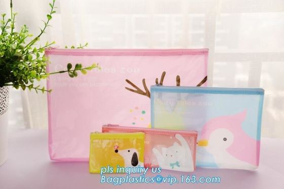 slider ziplock bag for stationery, tools, documents, EVA Skin Care Packaging Bags With Slider Zipper, pencil packing bag