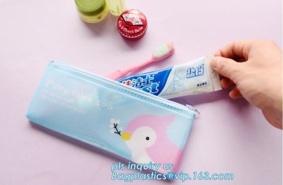 slider ziplock bag for stationery, tools, documents, EVA Skin Care Packaging Bags With Slider Zipper, pencil packing bag