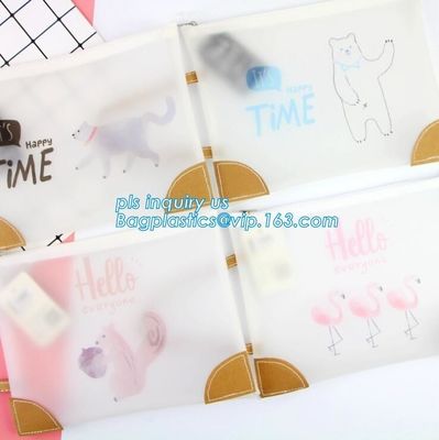 pencil stationery set pouch holder zipper with slider, Office & school stationery supply slider zip wallets document fil