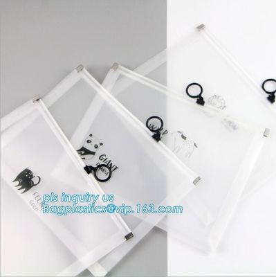Office Stationery Mesh Bags With Slider Zipper, slider bag easy vinly package, stationery packaging zipper with gray sli