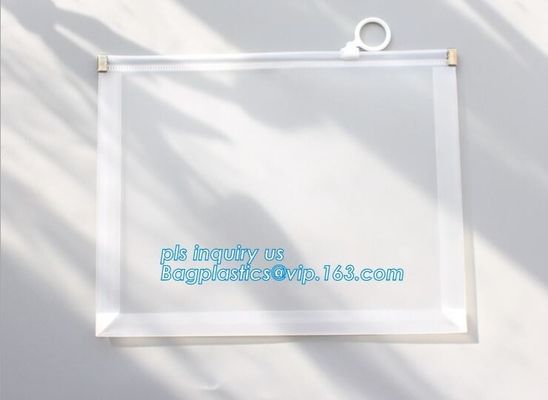 PVC slider ziplock bag for stationery, file,school kids, stationery packaging zipper bag with slider, PVC plastic Hanger