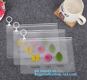 customize slider ziplock pvc travel cosmetic bag, eva ziplock slider bag eco bag, Bags Wth Slider Zipper Top