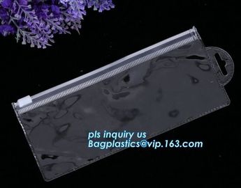 Plastic Cosmetics packaging bags With Slider Zipper Top, Frosted PVC Slider Zipper Bags, Pencil Case Promotional Gift