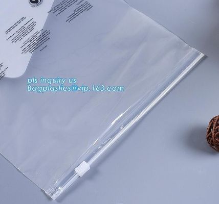 PE plastic underwear bottom pants packaging bag of slider zipper bag with customized printing logo, document/ swimwear