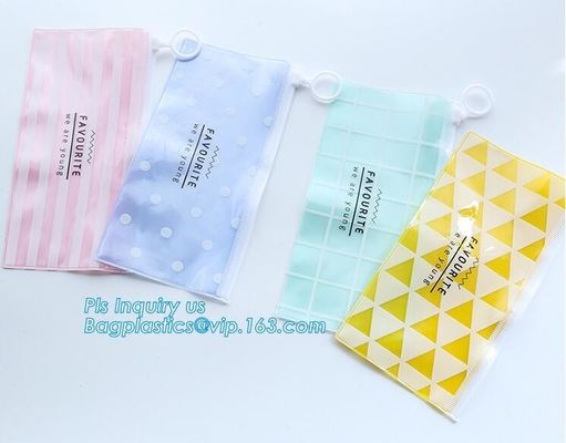 Slider Zipper PVC Pouch Clear Vinyl PVC Ziplock Bag, slider bag for underwear packaging slider zipper vinyl bag for clot