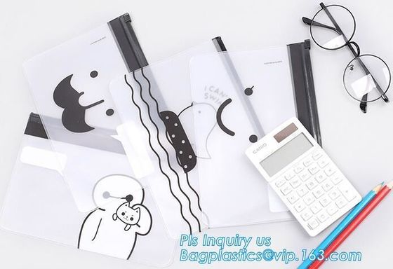 Slider zipper Clear pvc bag for package Vinyl transparent pvc bag cosmetic packing, bottom gusset slider ziplock printed