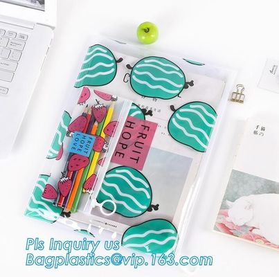 Slider zipper Clear pvc bag for package Vinyl transparent pvc bag cosmetic packing, bottom gusset slider ziplock printed