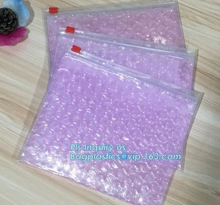 Customized Slider bubble bag, OEM Factory Price With custom Bubble ziplock packaing bag, Reusable Packing Bubble Packing