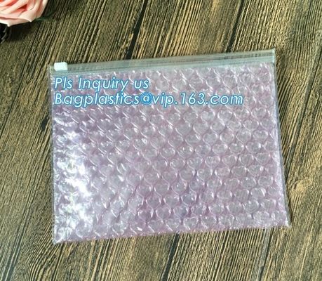 Customized Slider bubble bag, OEM Factory Price With custom Bubble ziplock packaing bag, Reusable Packing Bubble Packing
