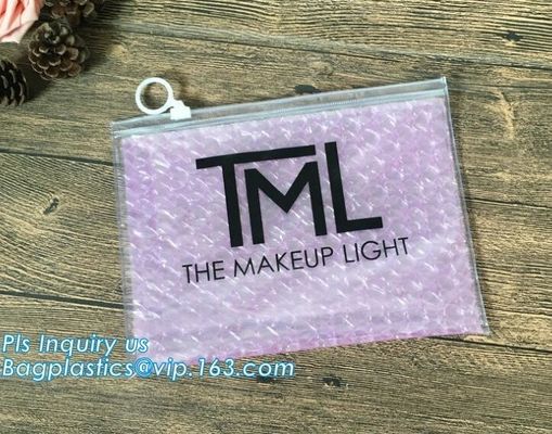 Customized Slider bubble bag, OEM Factory Price With custom Bubble ziplock packaing bag, Reusable Packing Bubble Packing