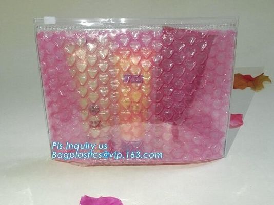 Newest reusable air bubble stationery packaging bags envelope shock proof bag with slider zip lock for fragile articles