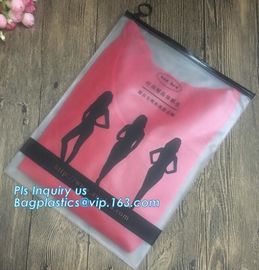 Zipper slider clear custom undergarment packaging bag,top slider zipper bag zipper silver foil garment packaging bag