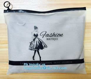 EVA clothing bags plastic slider zipper case, Custom printed side guesset foil slider zipper, resealable packaging slide