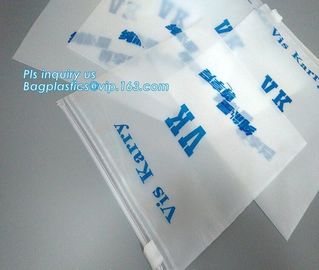 Transparent bottom gusset slider ziplock pvc zipper bags with holding loop, slider biodegradable zipper bag, slider zip