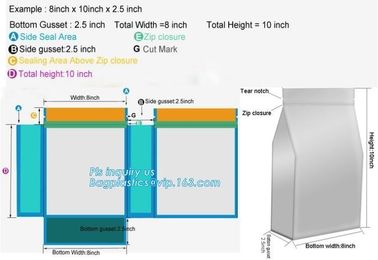 Packaging 15Kg 20 Kg Quad seal bags Cookie Plastic Packaging Bag slider zipper food package bag, slider zipper bags