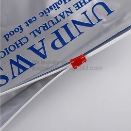 Slider Zipper Flat Bottom Side Gusset Dog Pet Food Packing Bag, Gravure Printing Top Slider Ziplock Plastic Pet Dog Trea