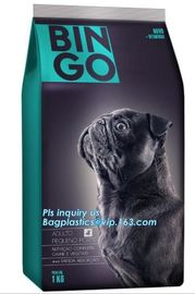 Stand Up Dog Food Feed Packaging Bag With Tear Off Slider Seal, Top Slider Ziplock Plastic Dog Treats Plastic Packaging
