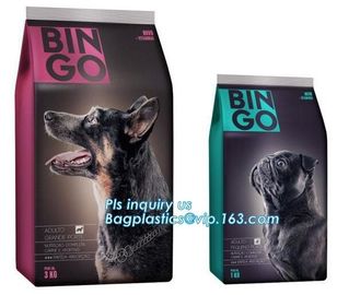 Stand Up Dog Food Feed Packaging Bag With Tear Off Slider Seal, Top Slider Ziplock Plastic Dog Treats Plastic Packaging