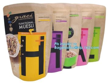 Stand Up Dog Food Feed Packaging Bag With Tear Off Slider Seal, Top Slider Ziplock Plastic Dog Treats Plastic Packaging
