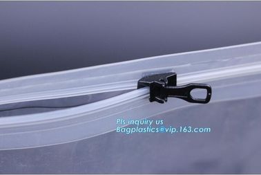 metal packaging slider zipper bag, Slider Zipper PVC Pouch Clear Vinyl PVC Ziplock Bag, polyvinyl chloride material plas