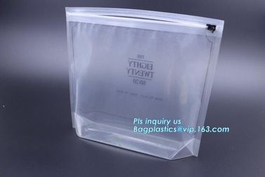 metal packaging slider zipper bag, Slider Zipper PVC Pouch Clear Vinyl PVC Ziplock Bag, polyvinyl chloride material plas