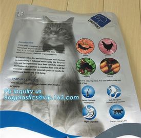slider zipper flat bottom pet food bag , 5kg large quad seal pouch , plastic dog food packaging, slider ziplock big pet