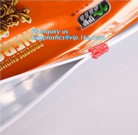 Square bottom slider ziplock plastic packaging bag for dog cat, quad seal bottom and bottom load metallized film slider
