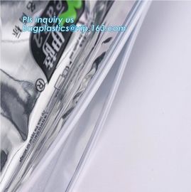 Square bottom slider ziplock plastic packaging bag for dog cat, quad seal bottom and bottom load metallized film slider