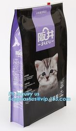 Flat bottom aluminum foil slider zipper pet dog food bag, recyclable different type dog/cat food packaging slider zipper