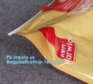 laminated multiple layer plastic aluminum foil bag side gusset pet food bag with slider ziplock, Customized Printing Sta