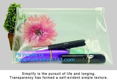 ziplock plastic waterproof bag for swimsuit, slider pvc packing bag for shampoo promotion, Zipper slider clear shopping