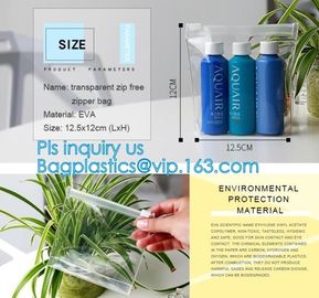 ziplock plastic waterproof bag for swimsuit, slider pvc packing bag for shampoo promotion, Zipper slider clear shopping