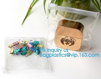 ziplock plastic waterproof bag for swimsuit, slider pvc packing bag for shampoo promotion, Zipper slider clear shopping