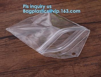 Cosmetic Ziplock clear bubble bags/Hot sale Slider Zipper Bag, slider hook hanging zipper bag, Slider Zipper PVC Pencil