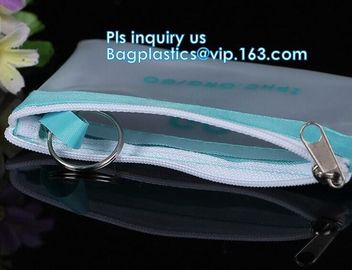 Bikini Plastic Packaging Clear PVC Swimwear Wet Packaging Bag With Zipper, stand up slider ziplock bag for underwear bik