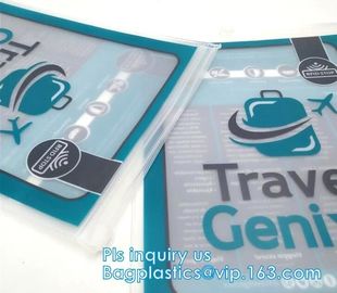 ziplock pvc bag slider travel beauty bag, slider zipper travel pvc pouch bag, slider bag makeup zipper bag for travel