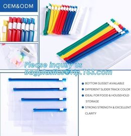 Slider Freezer Custom Transparent LDPE Plastic Waterproof Ziplock Storage Bag, Slider zipper clear plastic PE POLY water