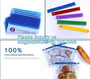 Slider Freezer Custom Transparent LDPE Plastic Waterproof Ziplock Storage Bag, Slider zipper clear plastic PE POLY water