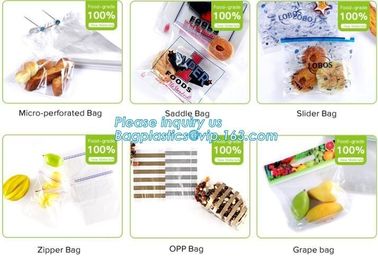 Slider Freezer Custom Transparent LDPE Plastic Waterproof Ziplock Storage Bag, Slider zipper clear plastic PE POLY water