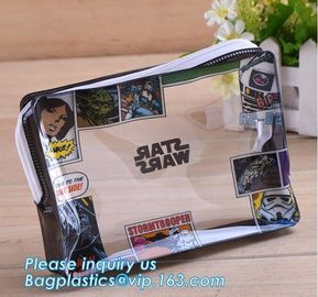 slider zip lock plastic cosmetic bags, Supply custom pvc ziplock pouch slider zipper plastic garment t shirt bags, Clear