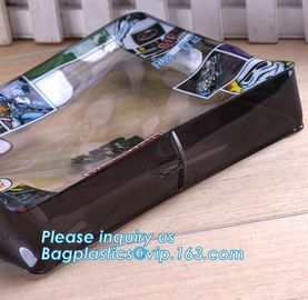 slider zip lock plastic cosmetic bags, Supply custom pvc ziplock pouch slider zipper plastic garment t shirt bags, Clear