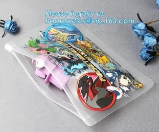 Eco-friendly slider customized logo transparent plastic cosmetic bag, gift packing pvc ziplock cosmetic makeup bags, Doc