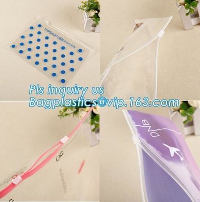 Custom logo EVA slider zipper makeup brushes packing bag, slider zipper bag /writable plastic bag with zipper, slider