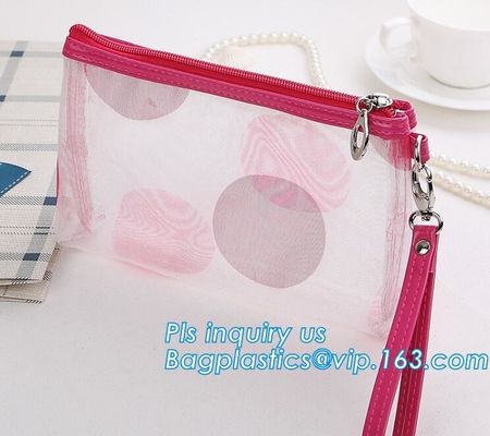 Travel Accessories Makeup Organizer Mesh Cosmetic Bag Makeup Pouch, Purse Size Cosmetic Bag, Pocket Daily Net Fabric Mak