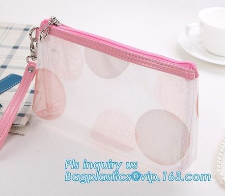 Travel Accessories Makeup Organizer Mesh Cosmetic Bag Makeup Pouch, Purse Size Cosmetic Bag, Pocket Daily Net Fabric Mak