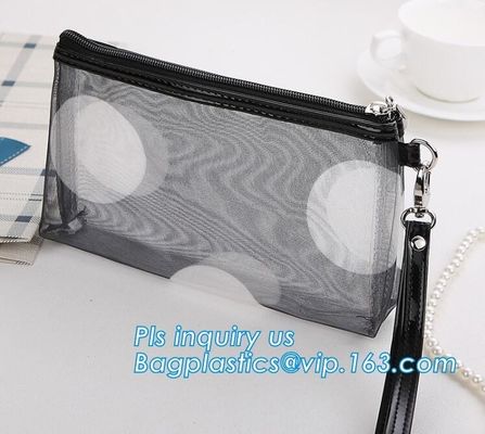 Travel Accessories Makeup Organizer Mesh Cosmetic Bag Makeup Pouch, Purse Size Cosmetic Bag, Pocket Daily Net Fabric Mak