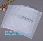 custom printed transparent bottom gusset slider zipper garment packaging pouch ziplock swimwear clothing bag clear poly